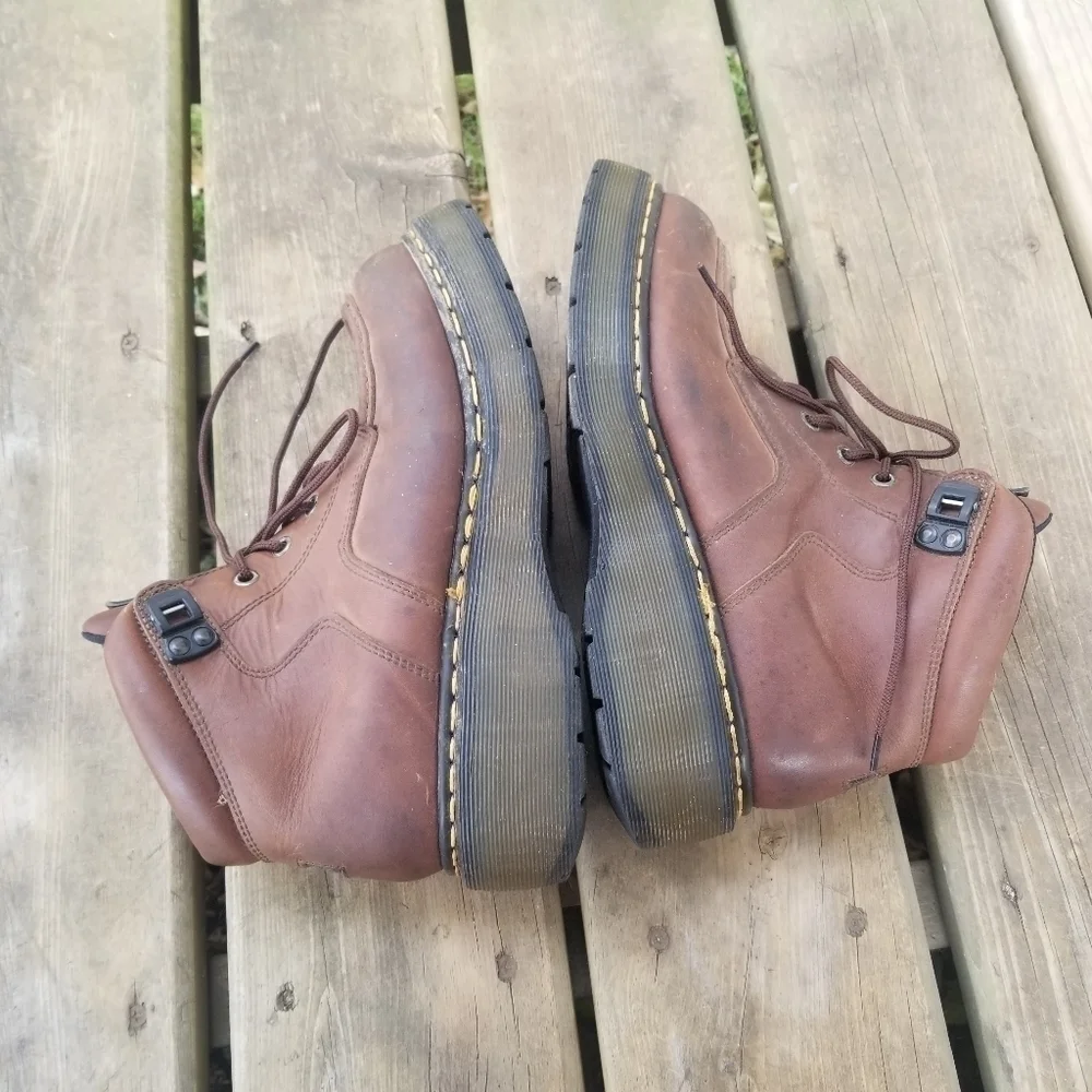 Dr Martens Vintage MIE 8595 Platform Lace-up Brown Leather Work‎ Boots 9